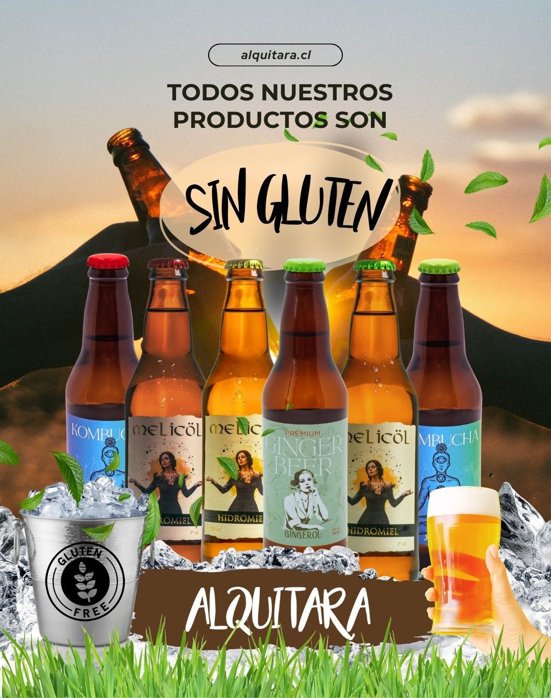 bebidas alquitara sin gluten hidromiel kombucha