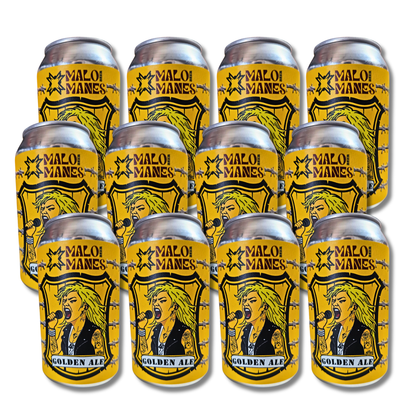 Pack 12 Cerveza Artesanal Malo Manes Golden Ale Lata 355 cc