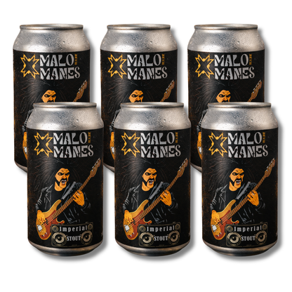 Pack 6 Cerveza Artesanal Malo Manes Imperial Stout Lata 355 cc