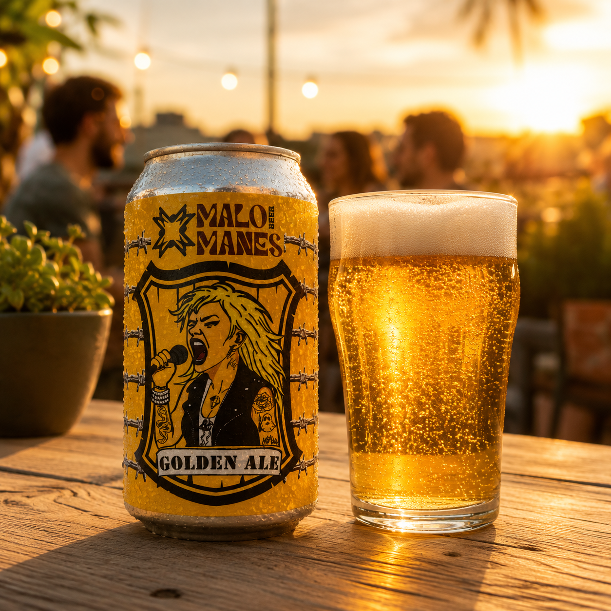Pack 24 Cerveza Artesanal Malo Manes Golden Ale Lata 355 cc