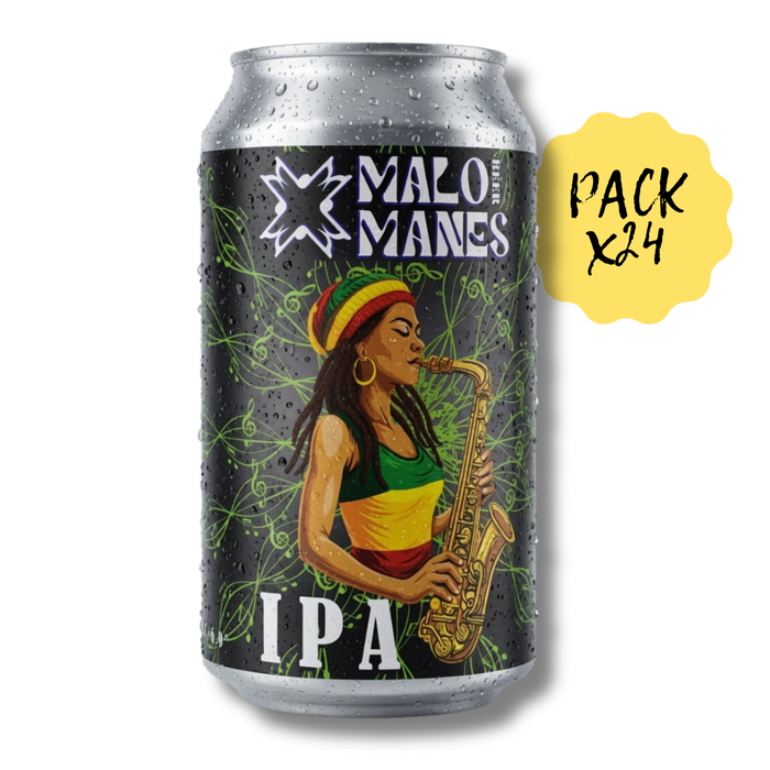 Pack 24 Cerveza Artesanal Malo Manes IPA Lata 355 cc