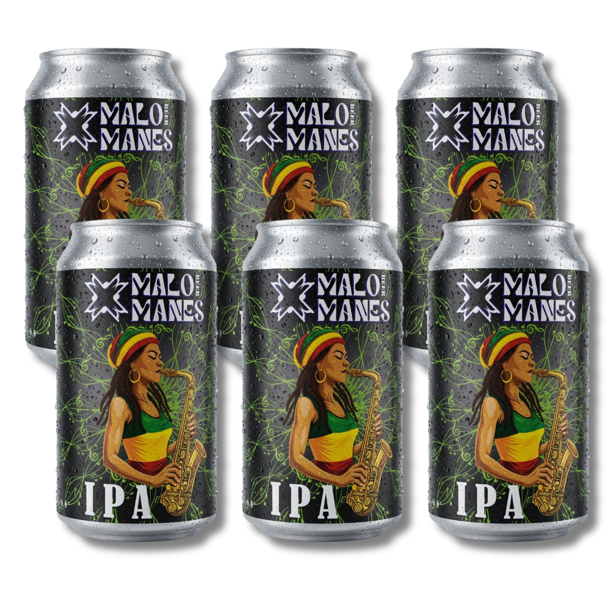 Pack 6 Cerveza Artesanal Malo Manes IPA Lata 355 cc