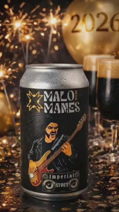 Pack 6 Cerveza Artesanal Malo Manes Imperial Stout Lata 355 cc